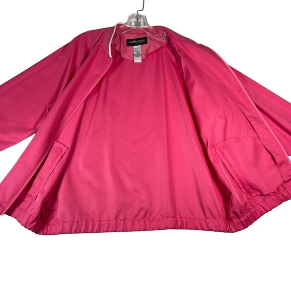 Sag Harbor Sport In Action Womens Track Jacket Size L Pink Full Zip Pockets - Picture 5 of 11
